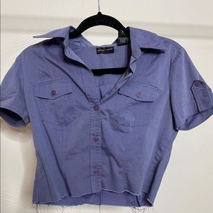 Cropped New York and company short sleeve button down